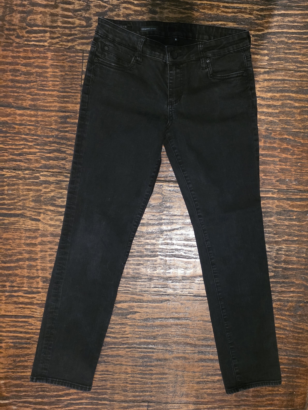 Kut From The Kloth Catherine Boyfriend Jeans Women's 6 Black Wash Stretch Denim